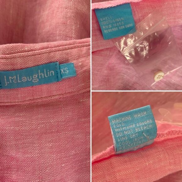 J. McLaughlin Melinda Linen Shirtdress in Begonia Pink Size XS - Picture 11 of 12
